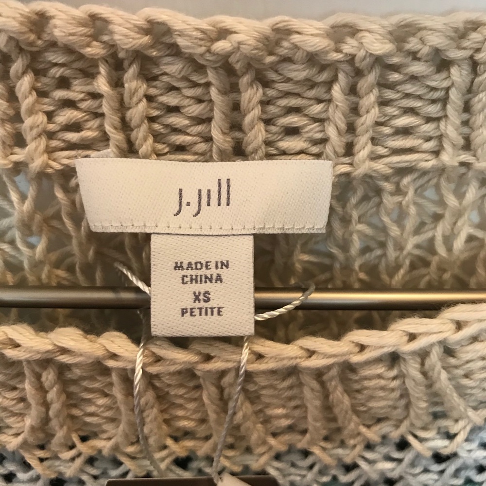NWT J. Jill Striped Quarter Sleeve Sweater - Picture 3 of 5